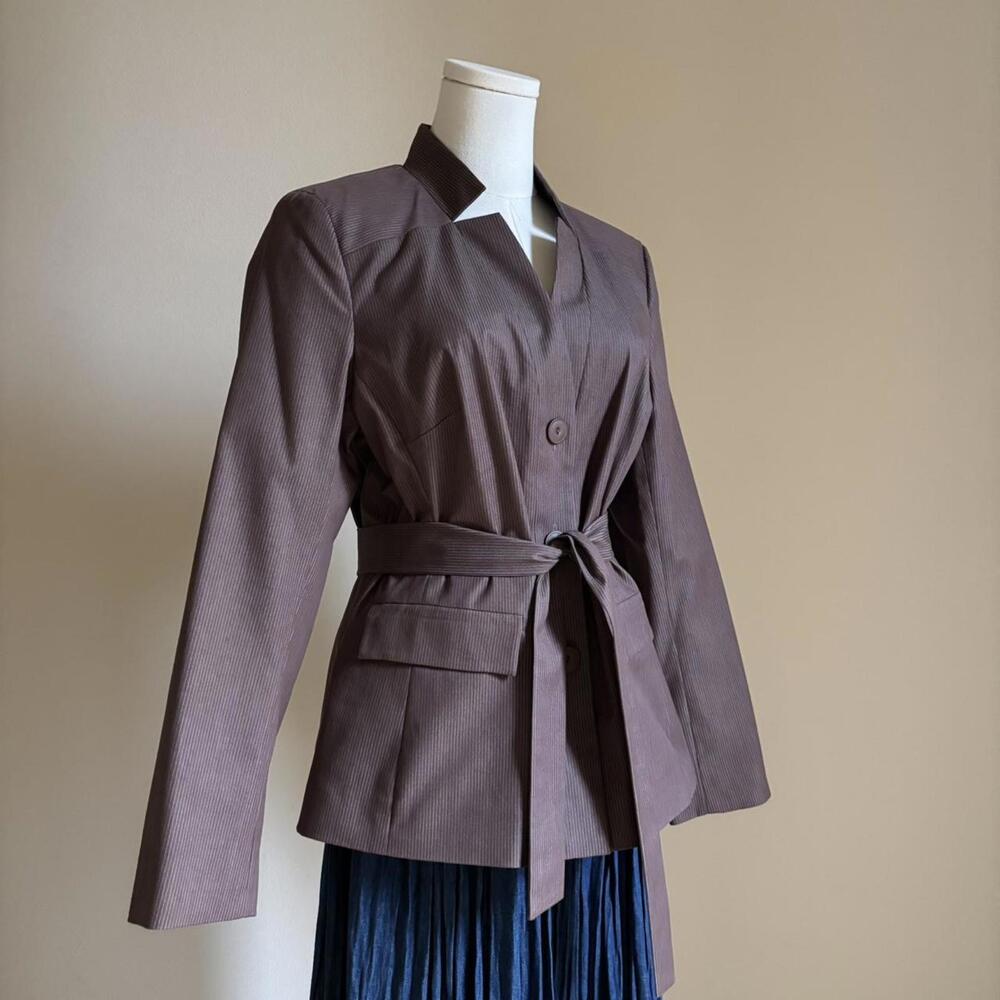 Pendleton Brown Striped Button Up Jacket With Wai… - image 5